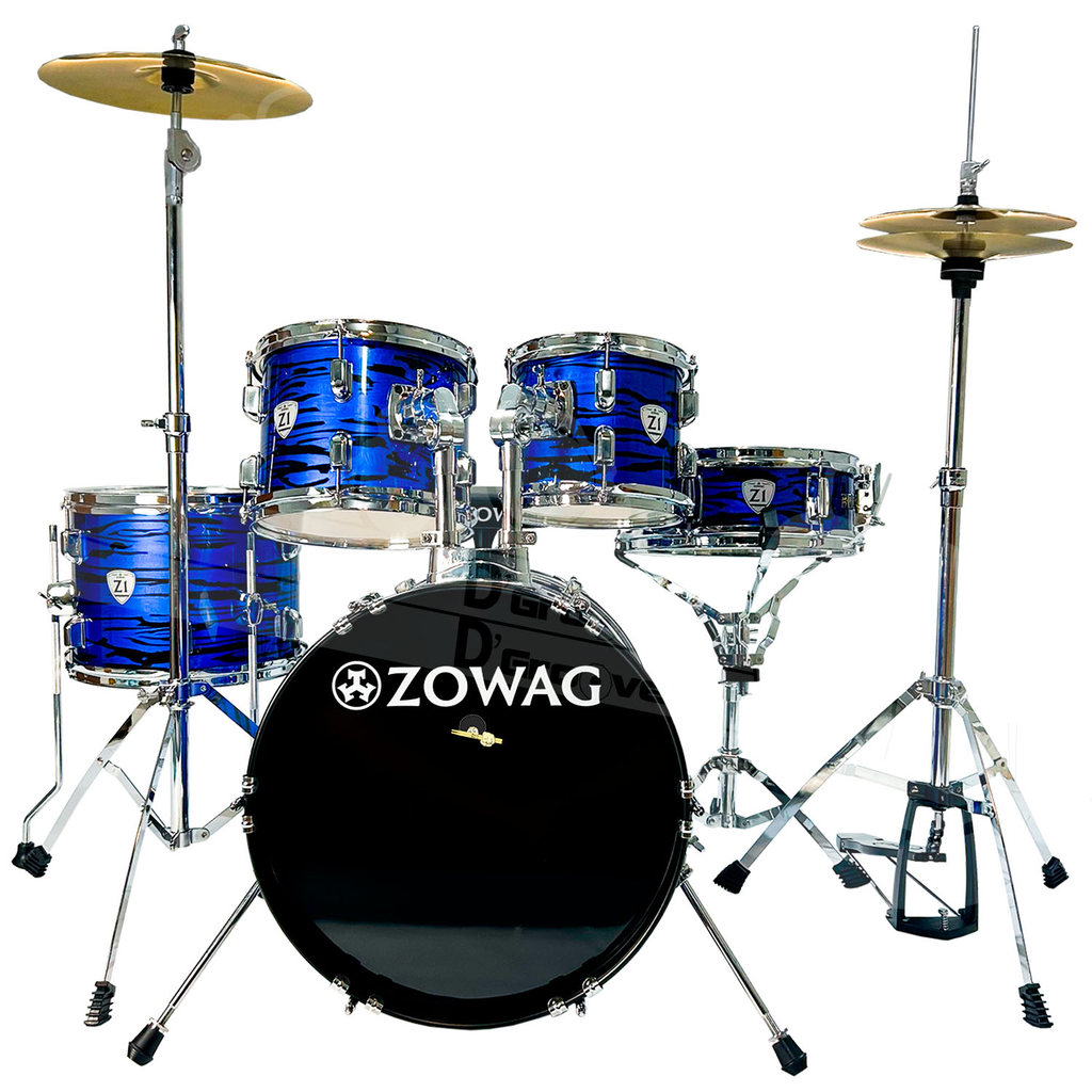 Bateria Zowag Z1 Junior Night Blue Party Com Bumbo 16 COMPLETA com Pratos