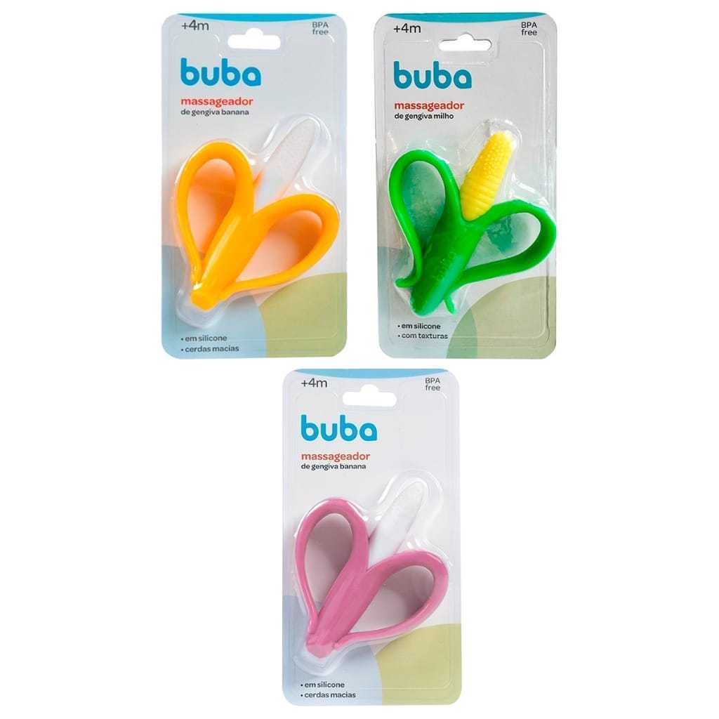 Massageador De Gengiva Mordedor Buba Banana Amarela Milho Verde Bebê Bananinha Infantil Silicone Dentinhos