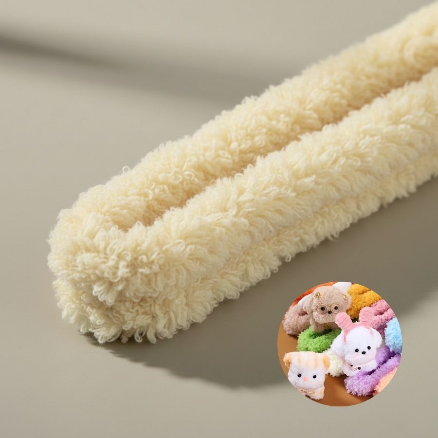 Haste de Chenille de Pelúcia 101cm - Amarelo Pastel - 1 unidade - Art Montagem - Rizzo