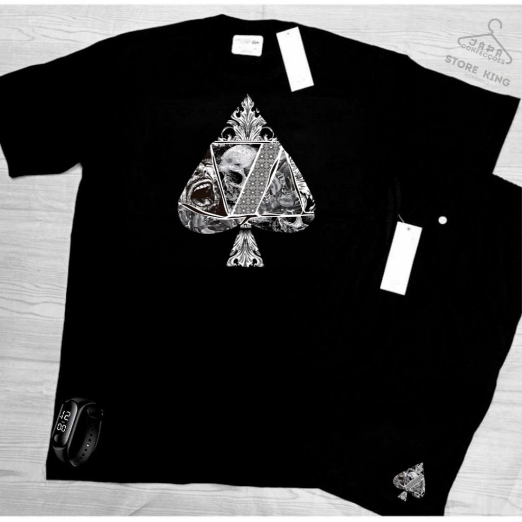 Kit camiseta 100% algodão + bermuda tactel conjunto DTF ESPADILHA - NÃO VAI RELÓGIO