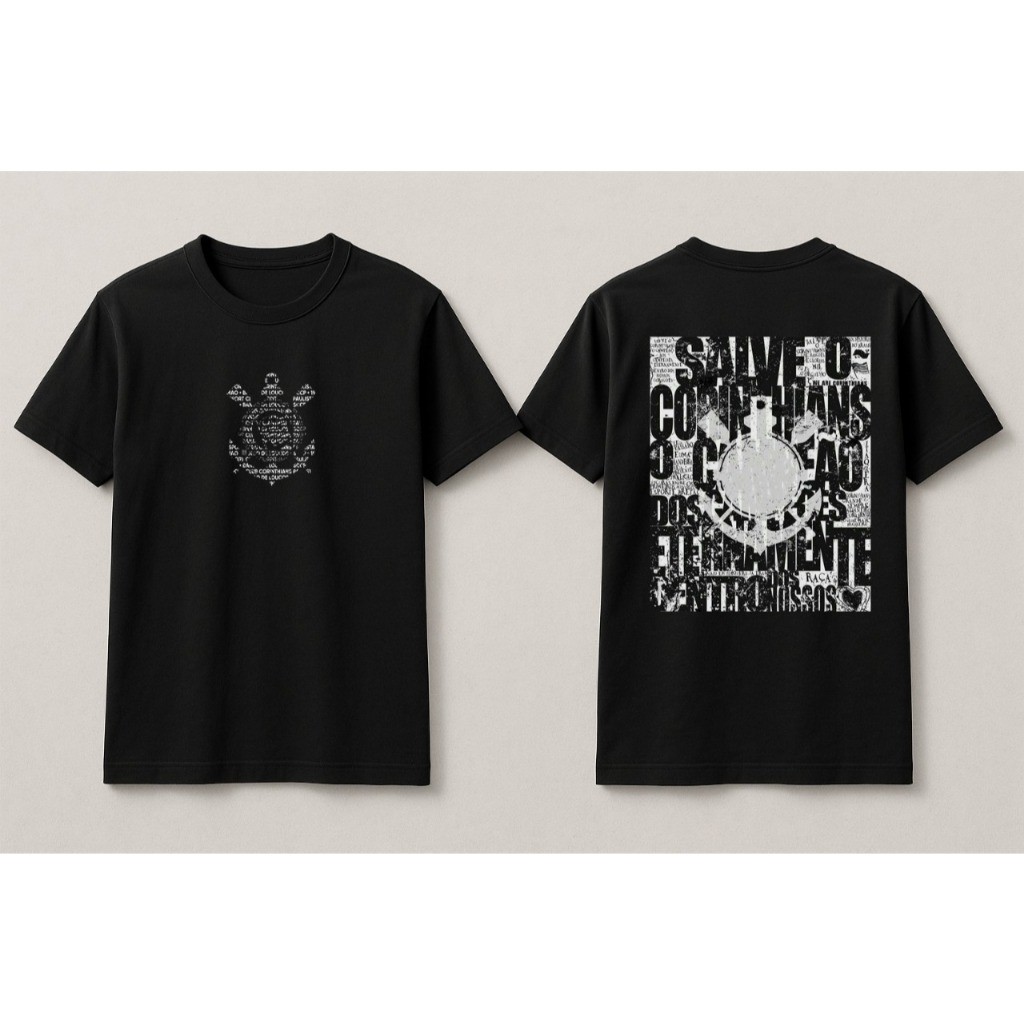 Camiseta Estampada Personalizada Corinthians Timão Fiel Torcedor 100% Algodão Plus Size