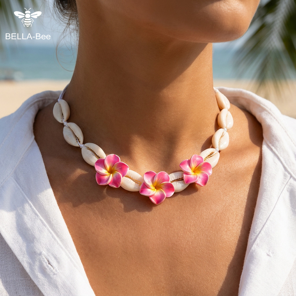 BELLA-Bee Estilo Boêmio Flor Concha Colar Praia Férias Jóias Feminino Acessório De Moda Presente Do Feriado Diário
