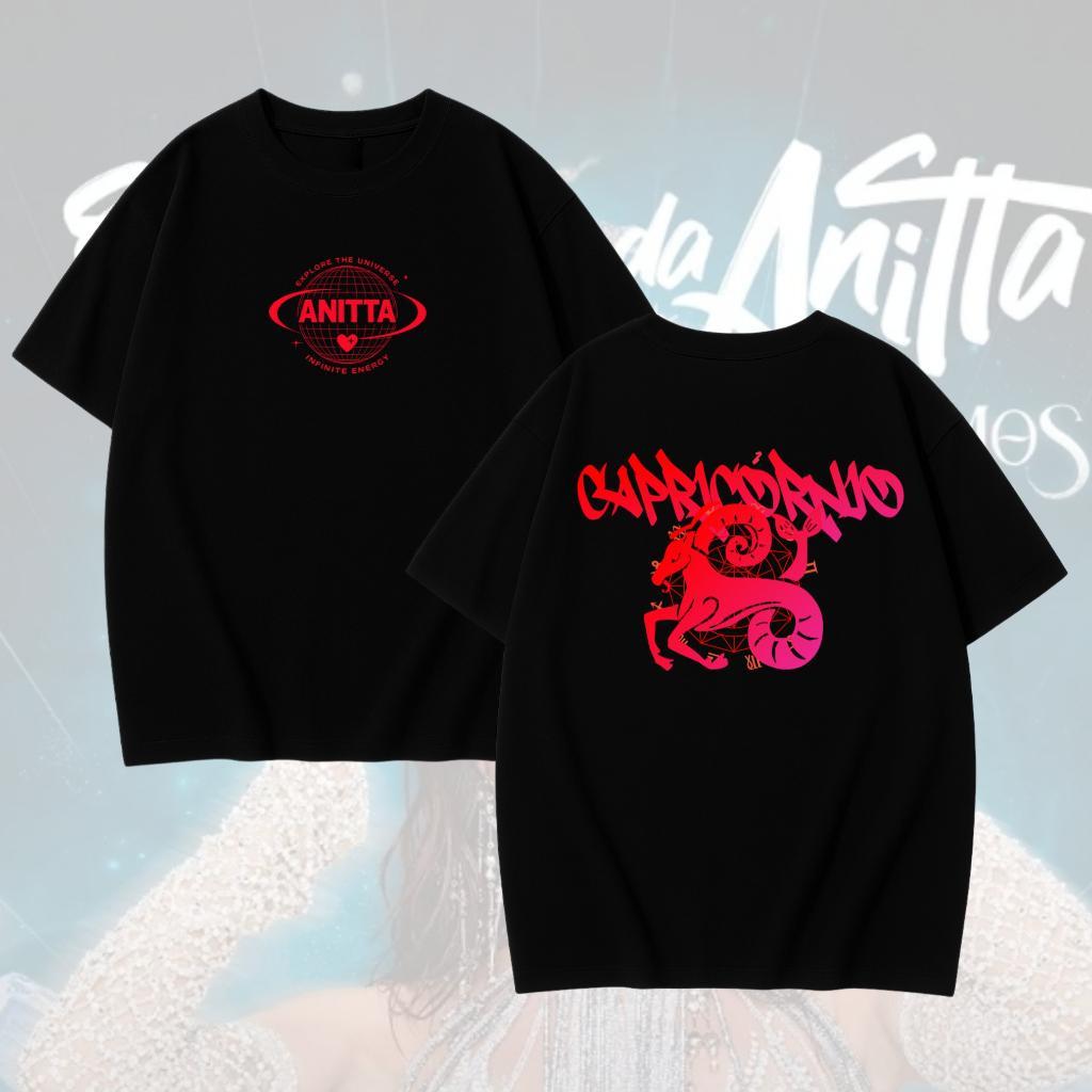 Camisa Signo de Capricórnio - Ensaios da Anitta 2026 Tema Cosmos Universo Horóscopo 100% Algodão Unissex