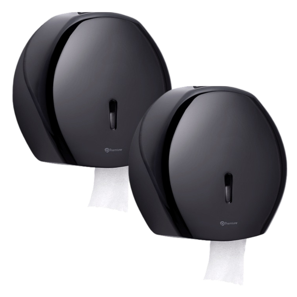 Kit 2 Dispenser Para Papel Higiênico Rolão 500m Uso Interno Antiumidade Parede Banheiro