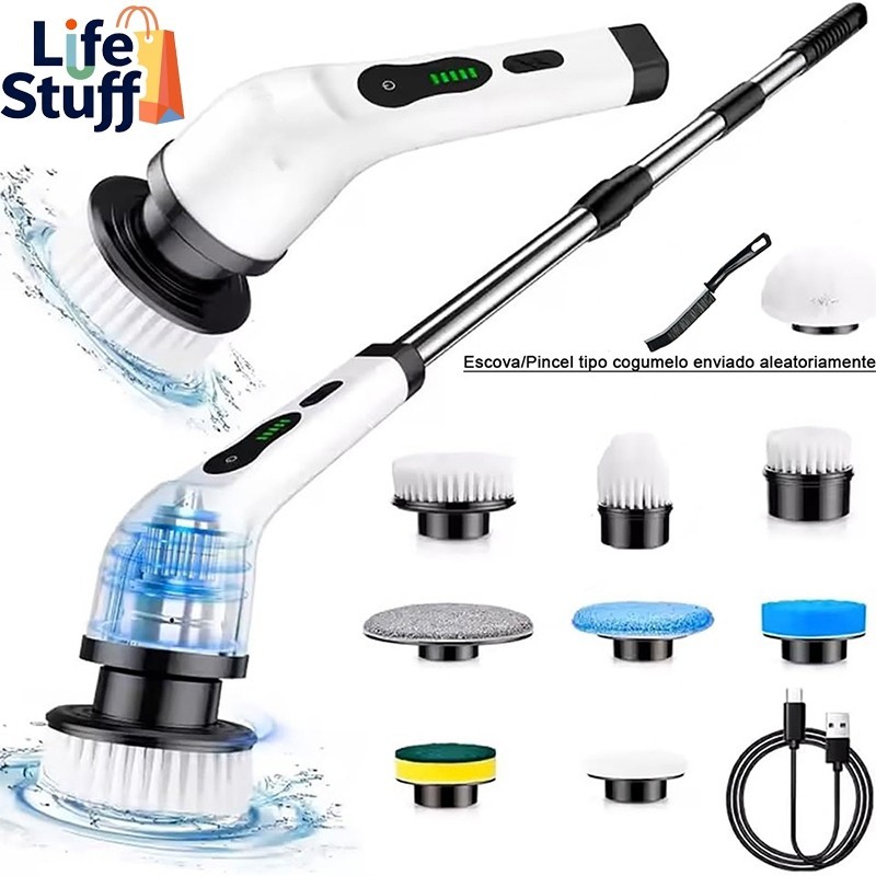 Esfregão Elétrico 9 Em 1 ou 5 em 1 Sem fio Escova De Limpeza Pesada Multiuso Recarregável Giratória em Oferta na Shopee