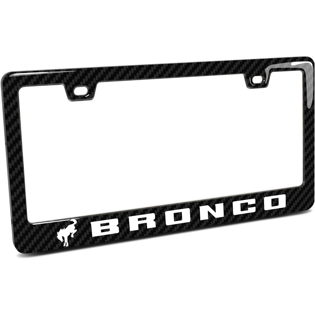 Para Ford Bronco Preto Real 3K Acabamento Em Fibra De Carbono Quadro De Placa De Licença De Plástico ABS