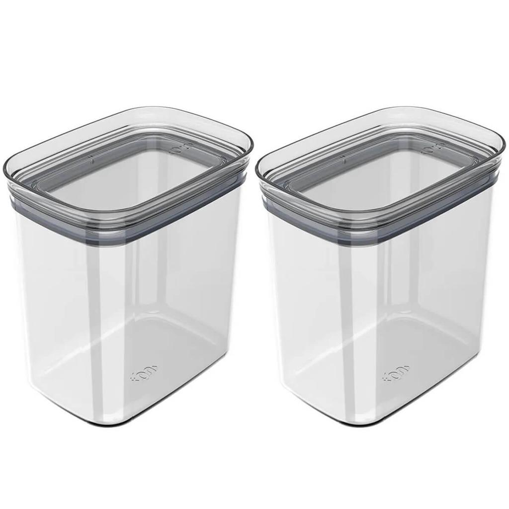 Kit 2 Potes Herméticos 1,5L Porta Mantimentos Plástico Ou Transparente