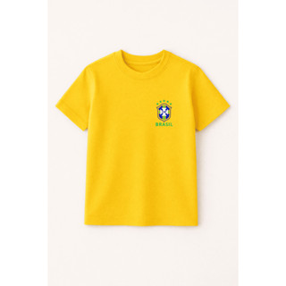 Camiseta Brasil Infantil Unissex Seleção Brasileira Copa do Mundo 2026 100% Algodão em Oferta na Shopee