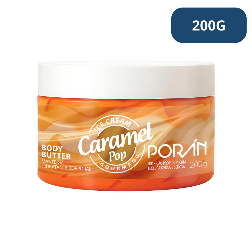 Manteiga Corporal Ice Cream Caramelo Pop 200g Poran em Oferta na Shopee