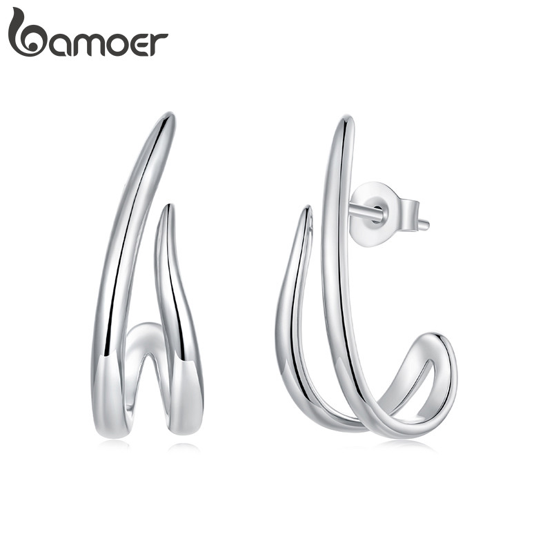 Brincos Bamoer Linhas Simples Para Mulheres Meninas Joias Moda