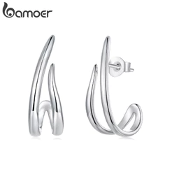 Brincos Bamoer Linhas Simples Para Mulheres Meninas Joias Moda