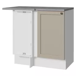 Balcão de Canto 1 Porta Branco/Crema Vik Madesa