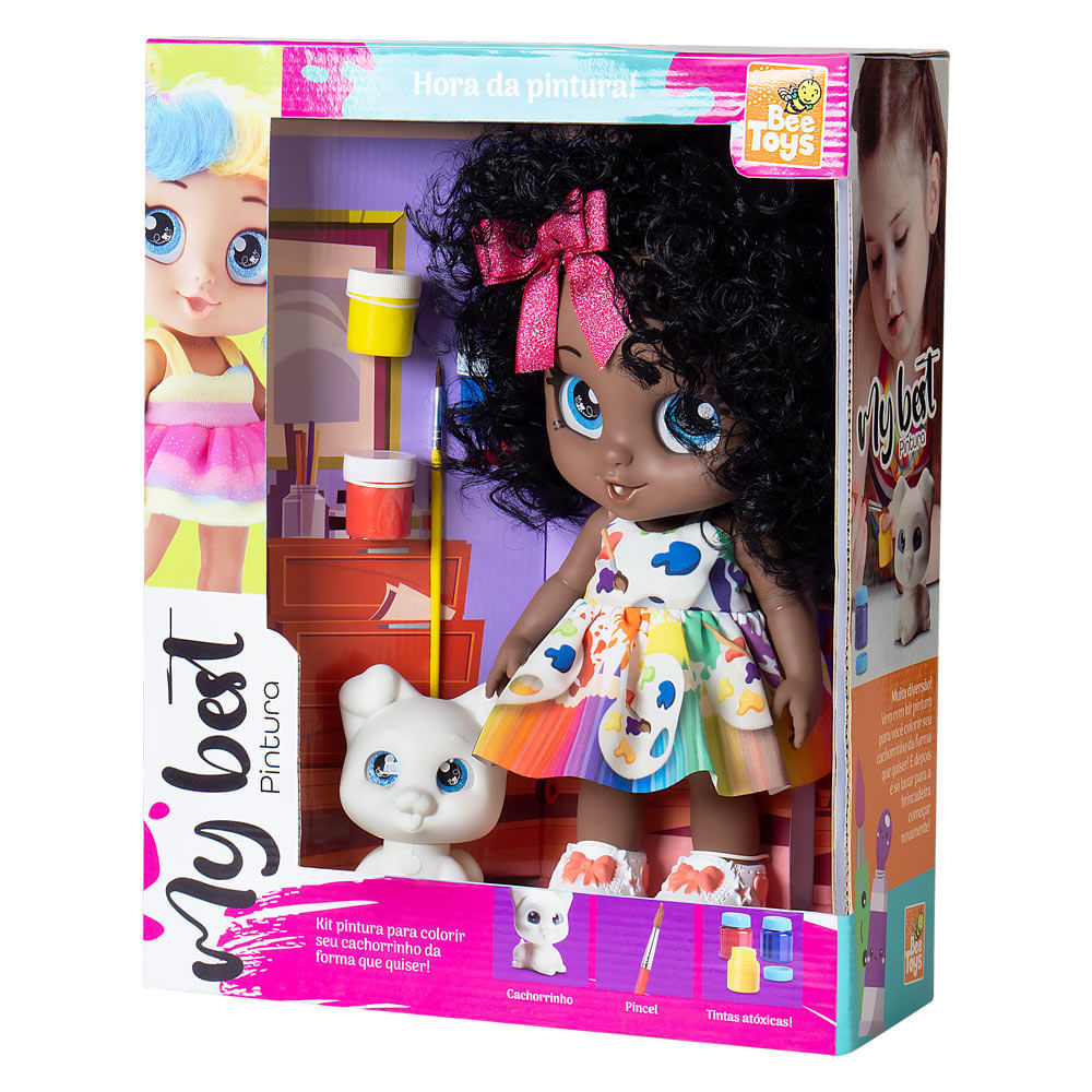 Boneca My Best Negra Com Pintura BeeToys em Oferta na Shopee