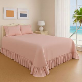 Colcha Cobreleito Cecilia Tecido 400 fios 3 Peças Porta Travesseiro com Detalhe em Ponto Palito-CB em Oferta na Shopee