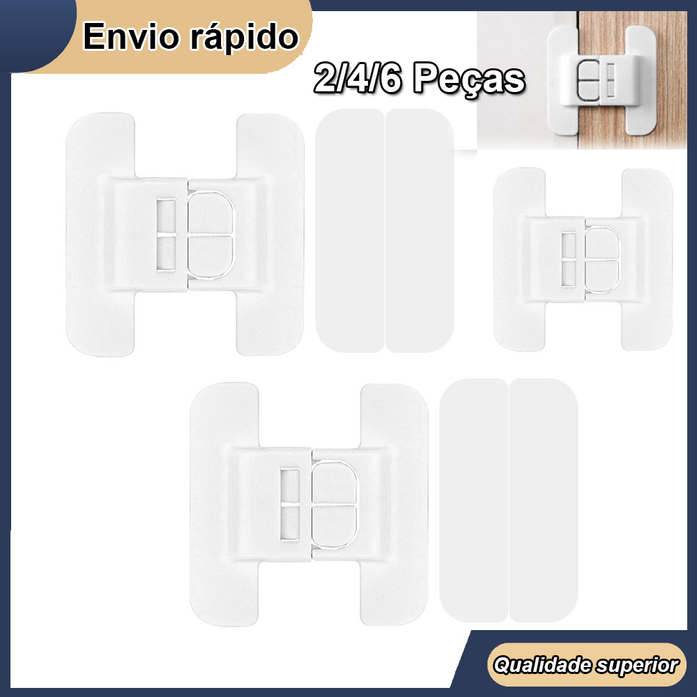2/4/6 Trava Tranca De Segurança Para Porta Gaveta Crianças Freezer Janela Armario Geladeira Microondas Vaso Guarda Roupa