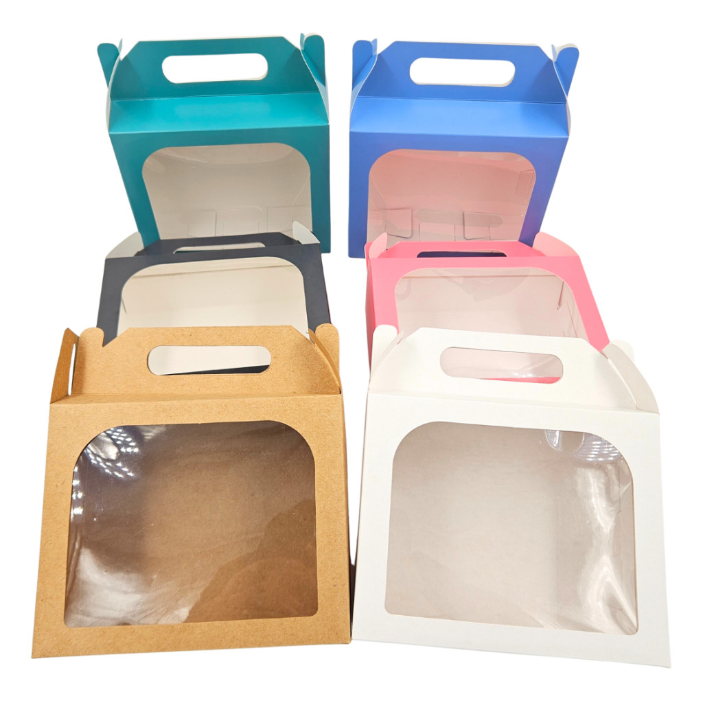 Caixa Maleta com Visor 15x12x6cm Embalagem para Kit Presente Lembrancinha Aniversário ou brindes