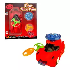 Carro de Brinquedo Giro Pião Fricção com Luzes Braskit - 1106