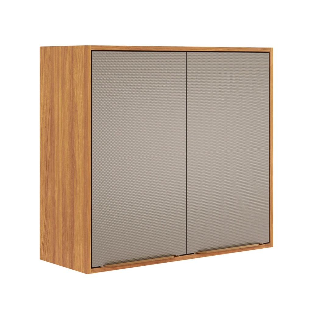 Armário Aéreo Cozinha Plena 2 Portas 80cm Cinamon/Nude Prime Tx - Demóbile