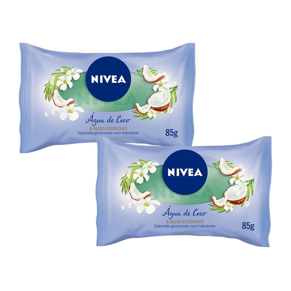 Kit 2 Sabonete em Barra Nivea Água de Coco e Óleos Essenciais 85g