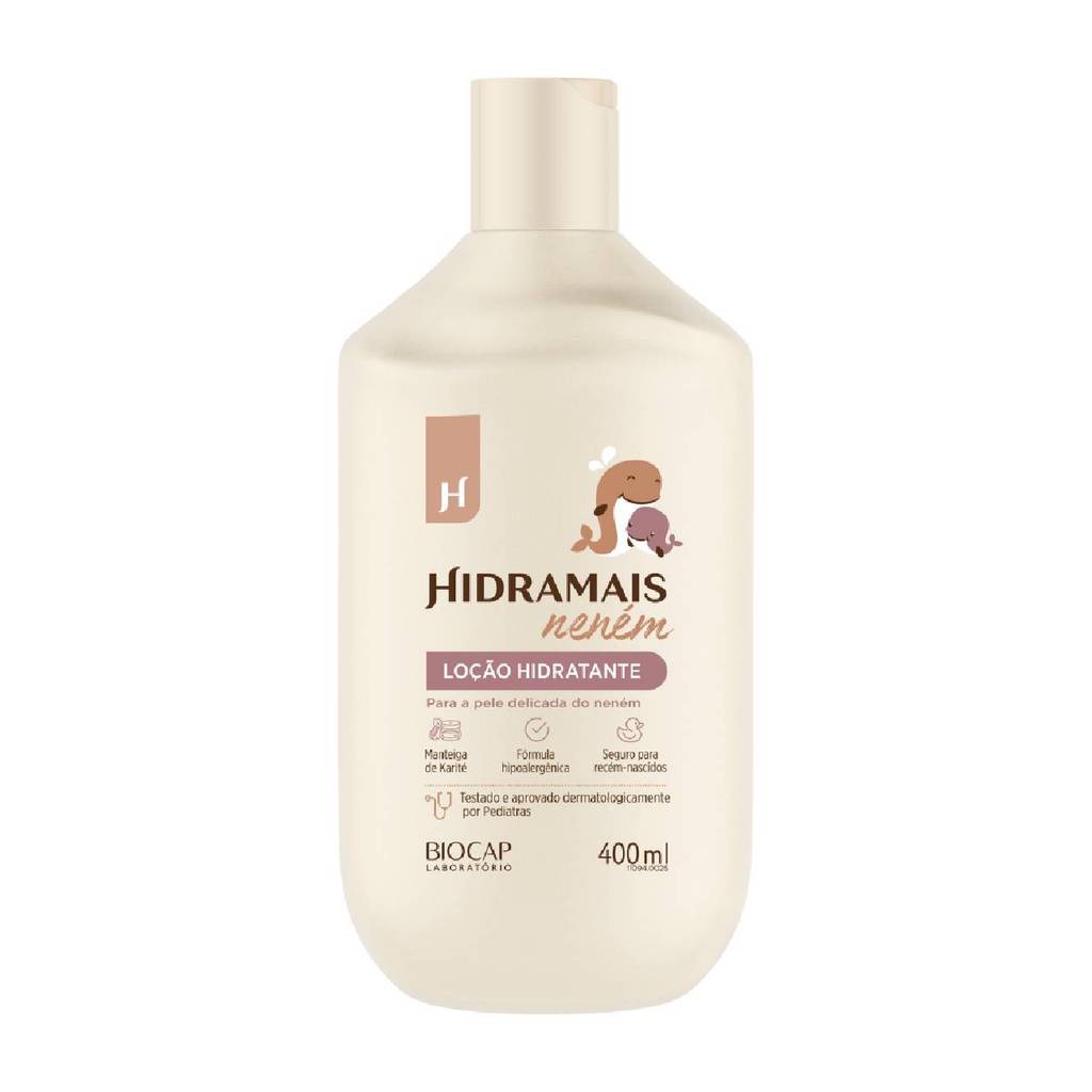 Loção Hidratante Infantil Bebê Hidramais Neném 400ml Karité Aveia Vitamina E Hipoalergênica