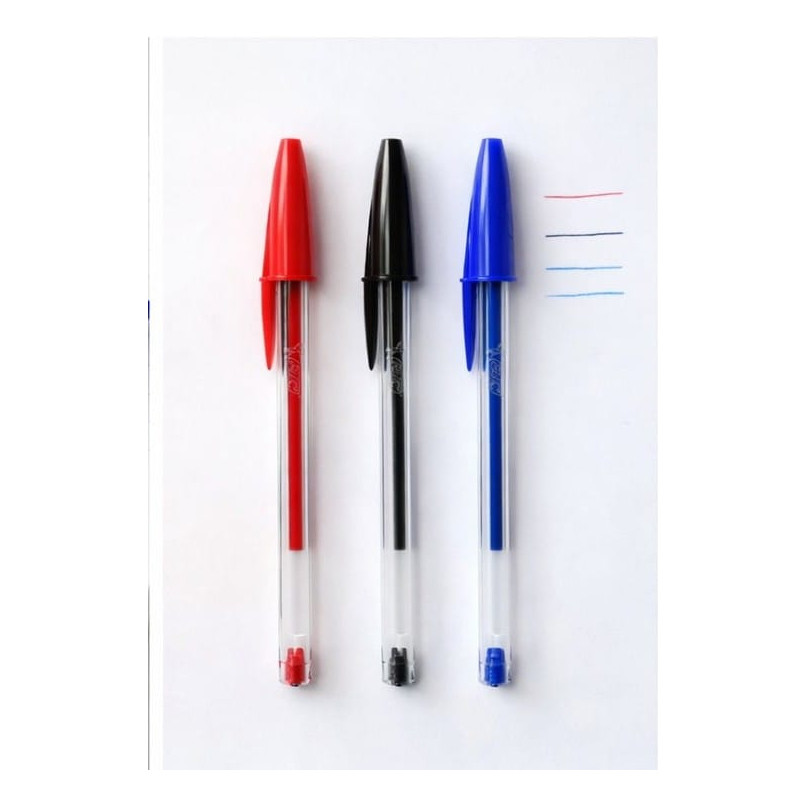 Kit 3 Canetas Bic Azul Preta Vermelha Escrita Suave Oferta!!