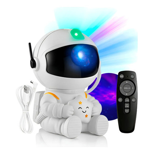Projetor Galáxia Astronauta Led Infantil Luminária Estrela Branco 127/220v