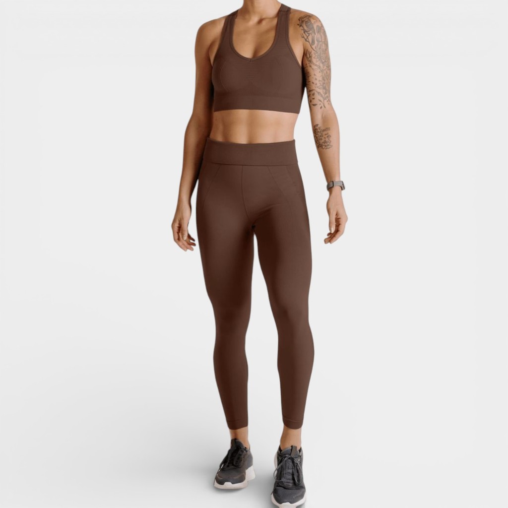 Calça Legging Lupo Sport Strong II Feminina - Marrom em Oferta na Shopee