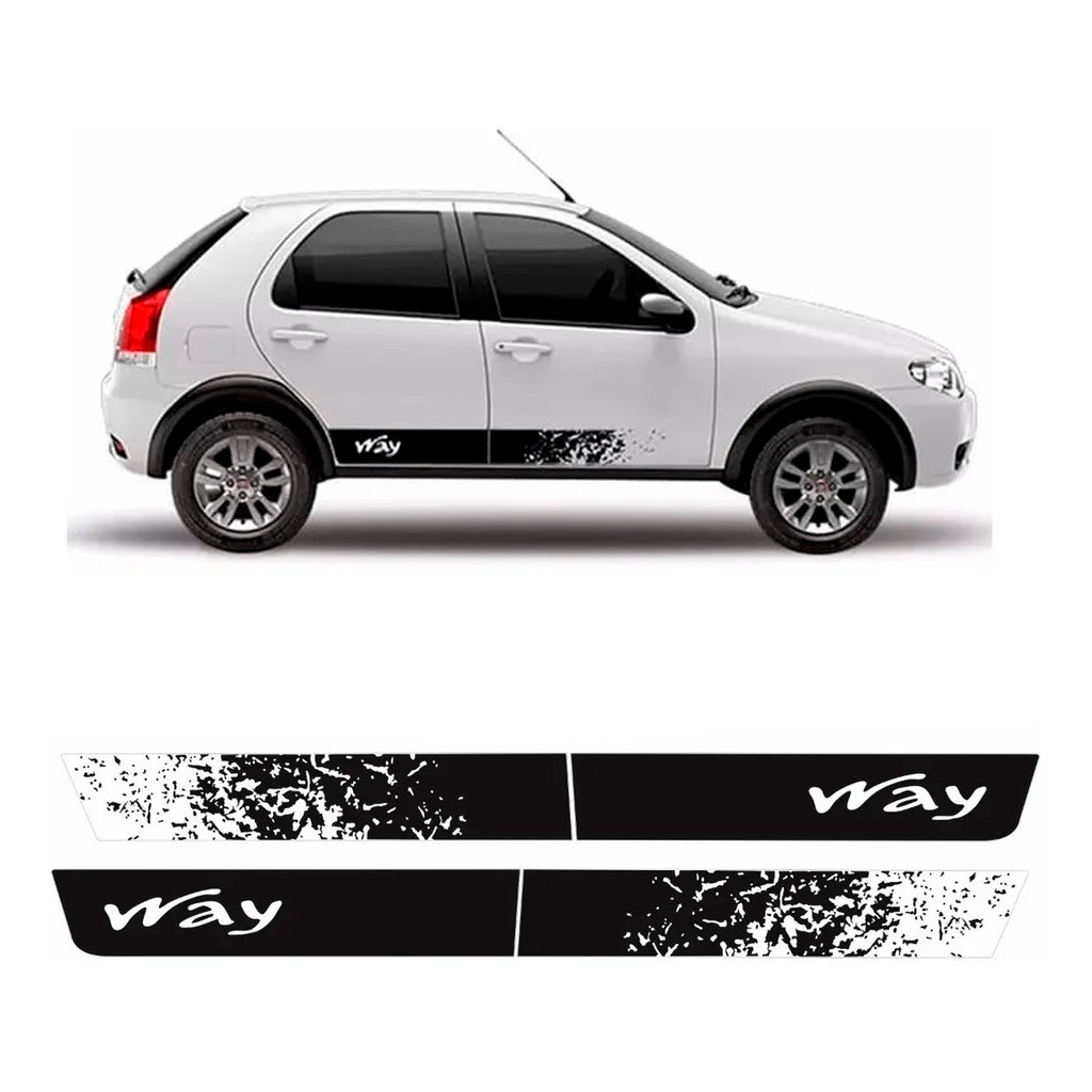 Adesivo Faixa Lateral Palio Way 2015 2016 Preto