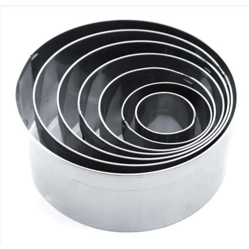 Jogo de Aro Cortador Modelador Redondo para Massas Pão de Mel  com 7 peças Inox em Oferta na Shopee