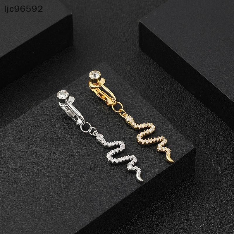 Clipe De Piercing De Barriga Falsa De Cristal De Cobra No Umbigo Umbilical Brinco De Cartilagem Pircing Falso