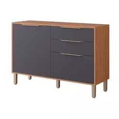 Balcão de Cozinha Divina c/2 Gavetas e 2 Portas c/Tampo 120 cm Freijo/Titanium - MGM