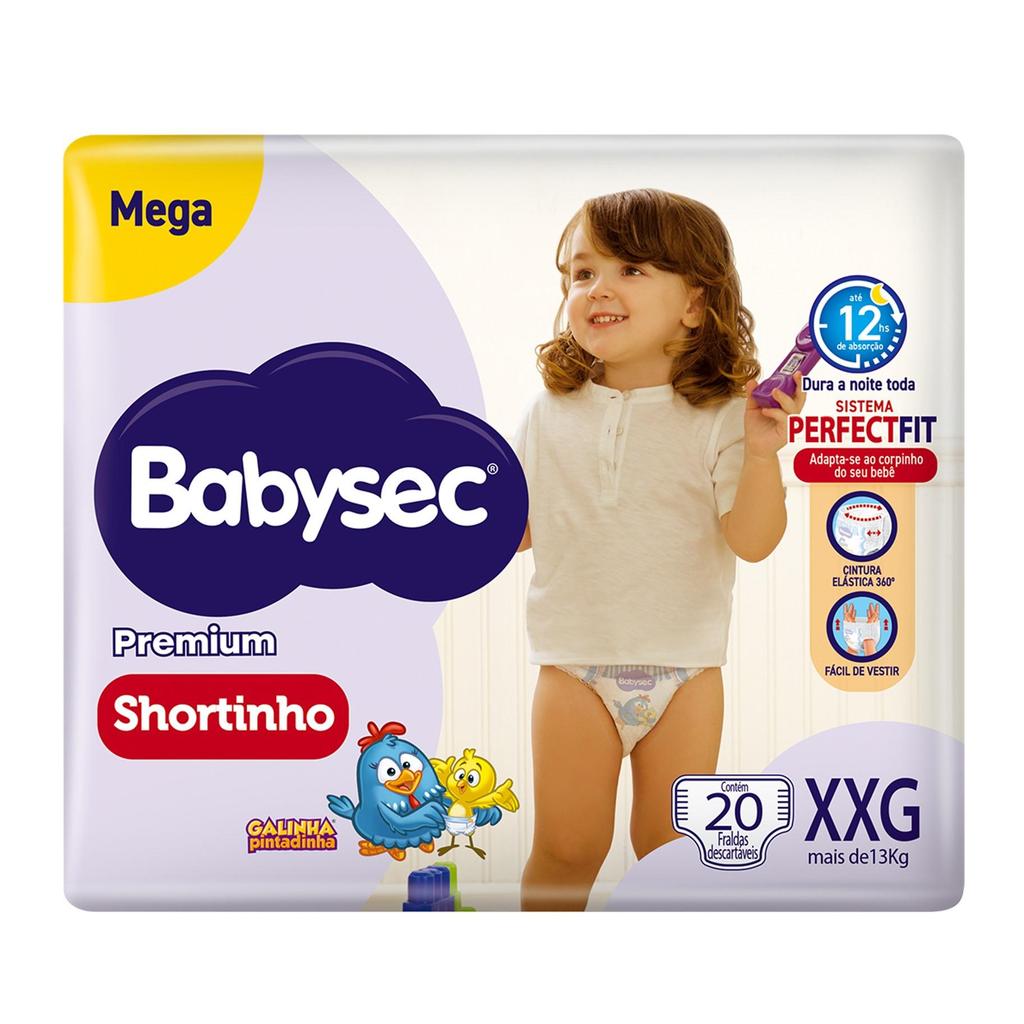Fralda Babysec Galinha Pintadinha Premium Mega XXG 20 Unidades