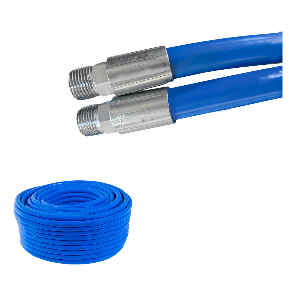 Mangueira Alta Pressão Azul 10m 2500psi Lava Jato com Terminais Prensáveis