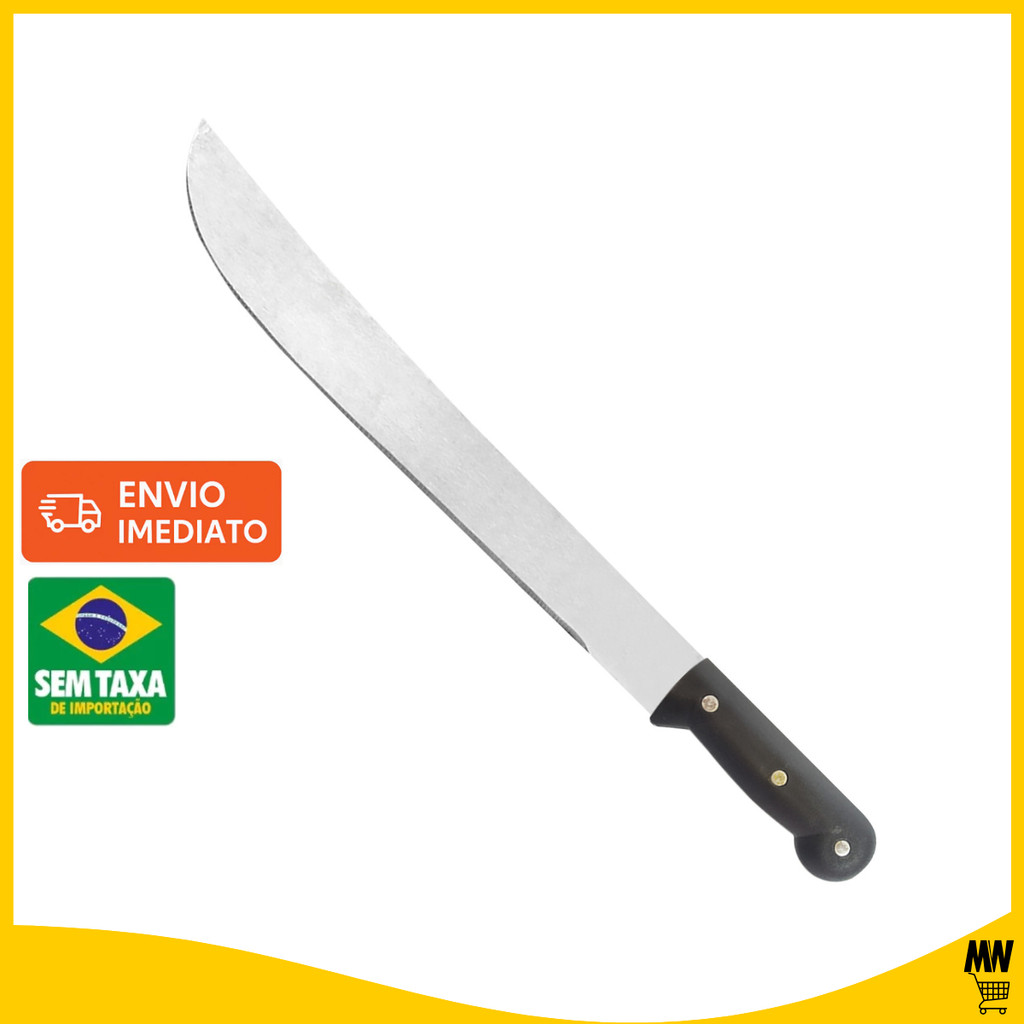 Facao Mato 12 Polegadas Lâmina Aço Carbono Cabo Plástico 30cm Jardinagem Envio Imediato