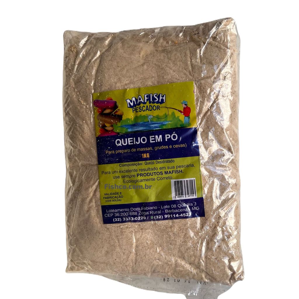 Massa De Pesca Queijo Em pó Mafish 1kg Pacu Tilapia piau