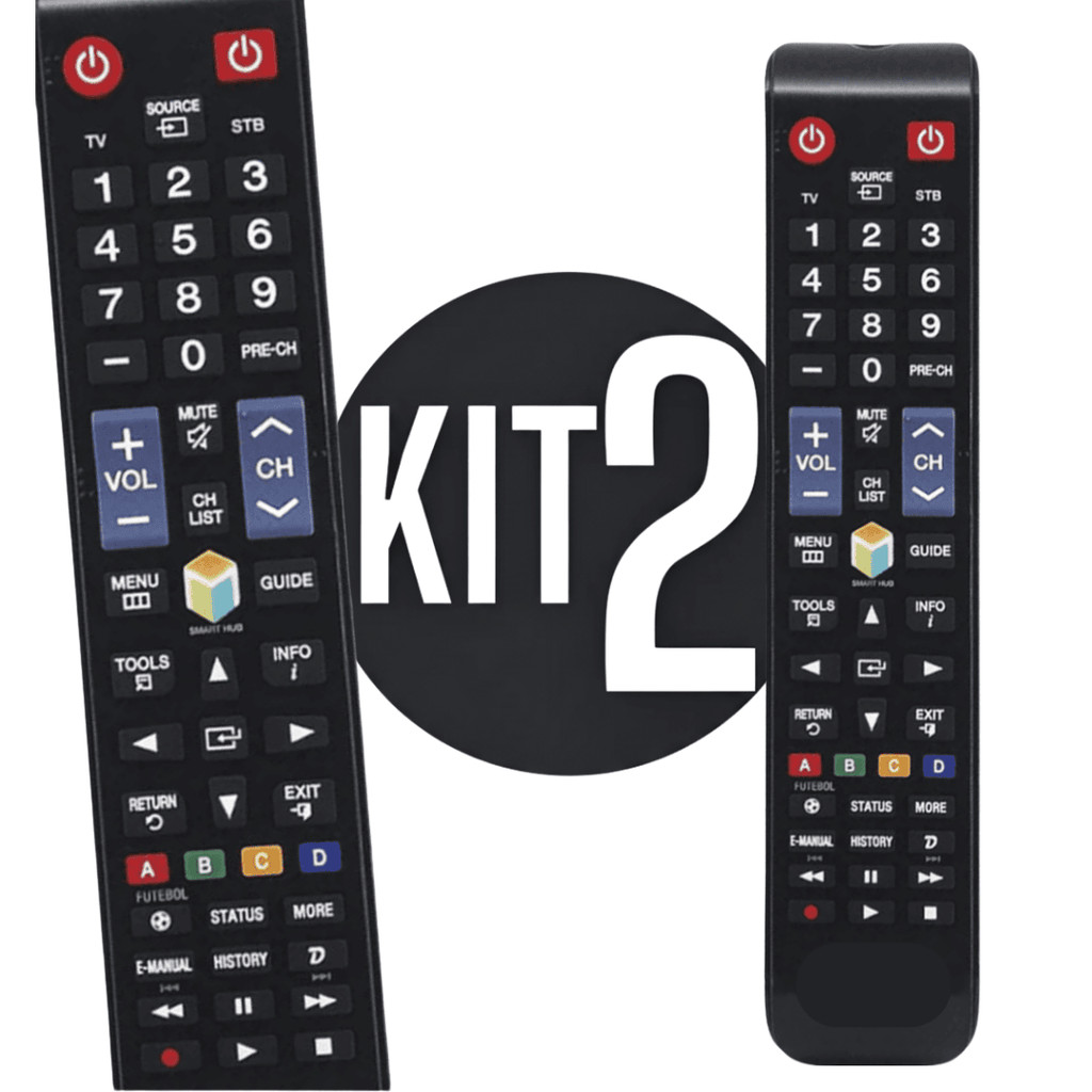 Kit 2 controle remoto tv lcd/led samsung smart tv função 3d/futebol em Oferta na Shopee