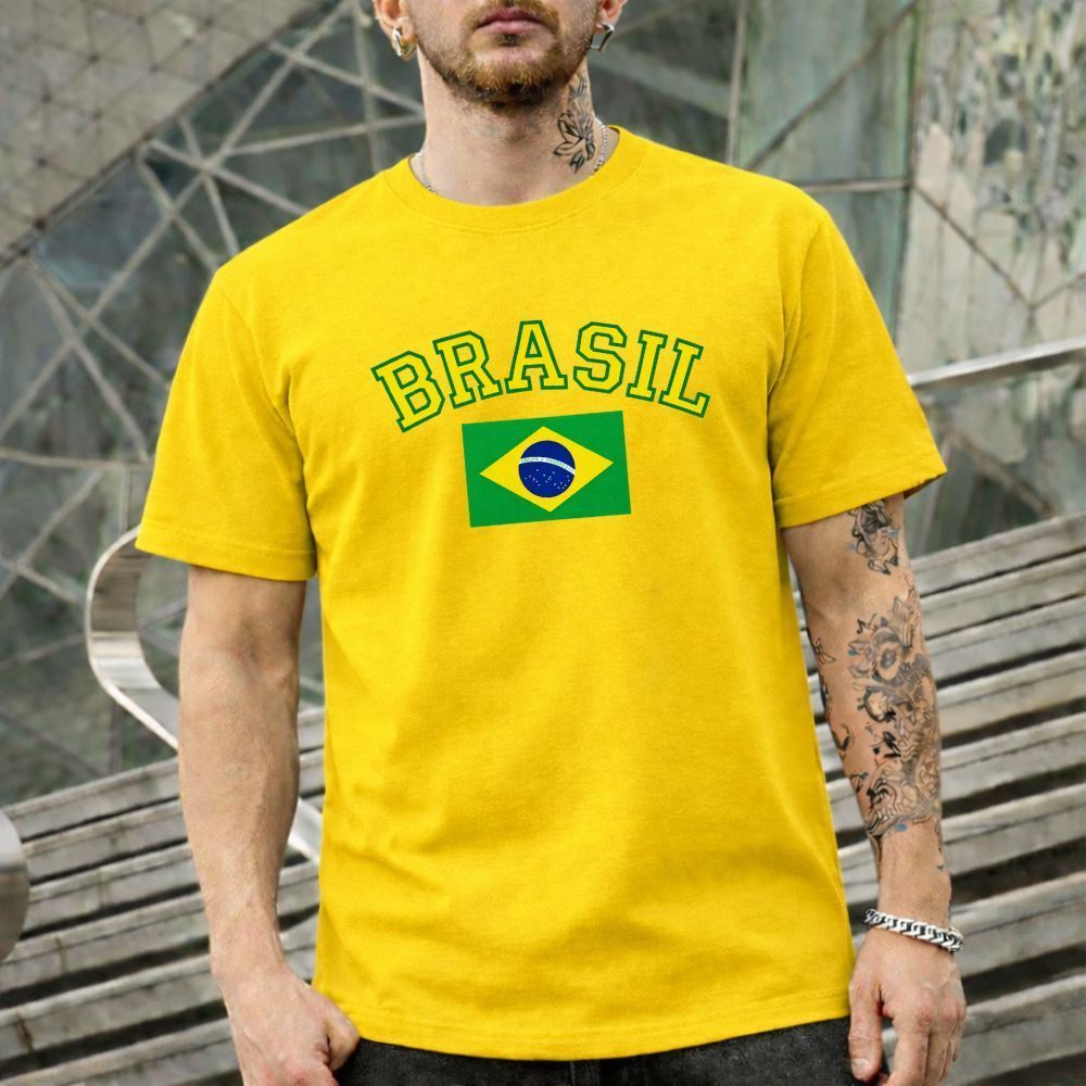 Camiseta Brasil Bandeira Seleção Copa do Mundo 2026 100% Algodão Envio Imediato Mood. Vest
