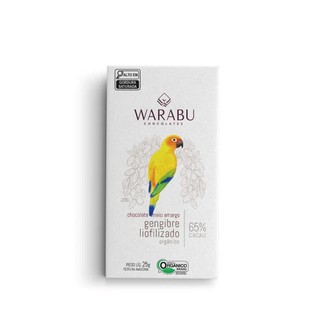 CHOCOLATE VEGANO ORGÂNICO GENGIBRE LIOFILIZADO 65% CACAU 25g