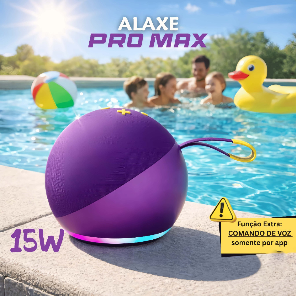 [ORIGINAL] Caixa de Som ALAXE PRO MAX c/ COMANDO DE VOZ POR APP Bluetooth