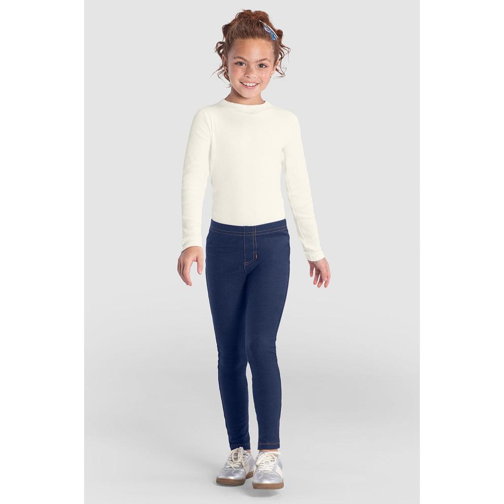 Calça legging infantil menina em cotton jeans Brandili - 1 em Oferta na Shopee