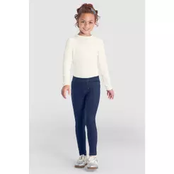 Calça legging infantil menina em cotton jeans Brandili - 1
