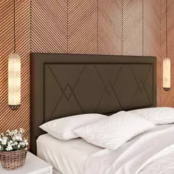 Cabeceira Estofada Para Cama Queen Valência Marrom- M. Arapongas