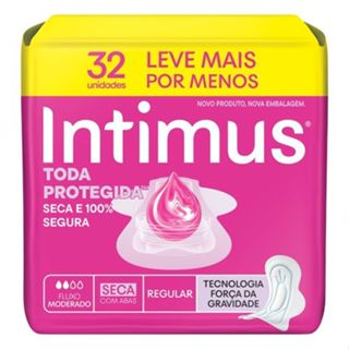 Absorvente Intimus Toda Protegida Dia Seca Com abas - 32 un em Oferta na Shopee