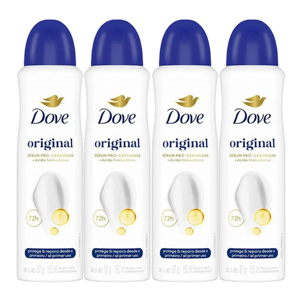 Kit Desodorante Aerosol Dove Original 150ml - 4 unidades
