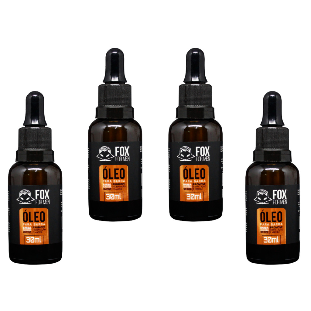 Óleo Para Barba 30ml - Fox For Men 4 Unidades