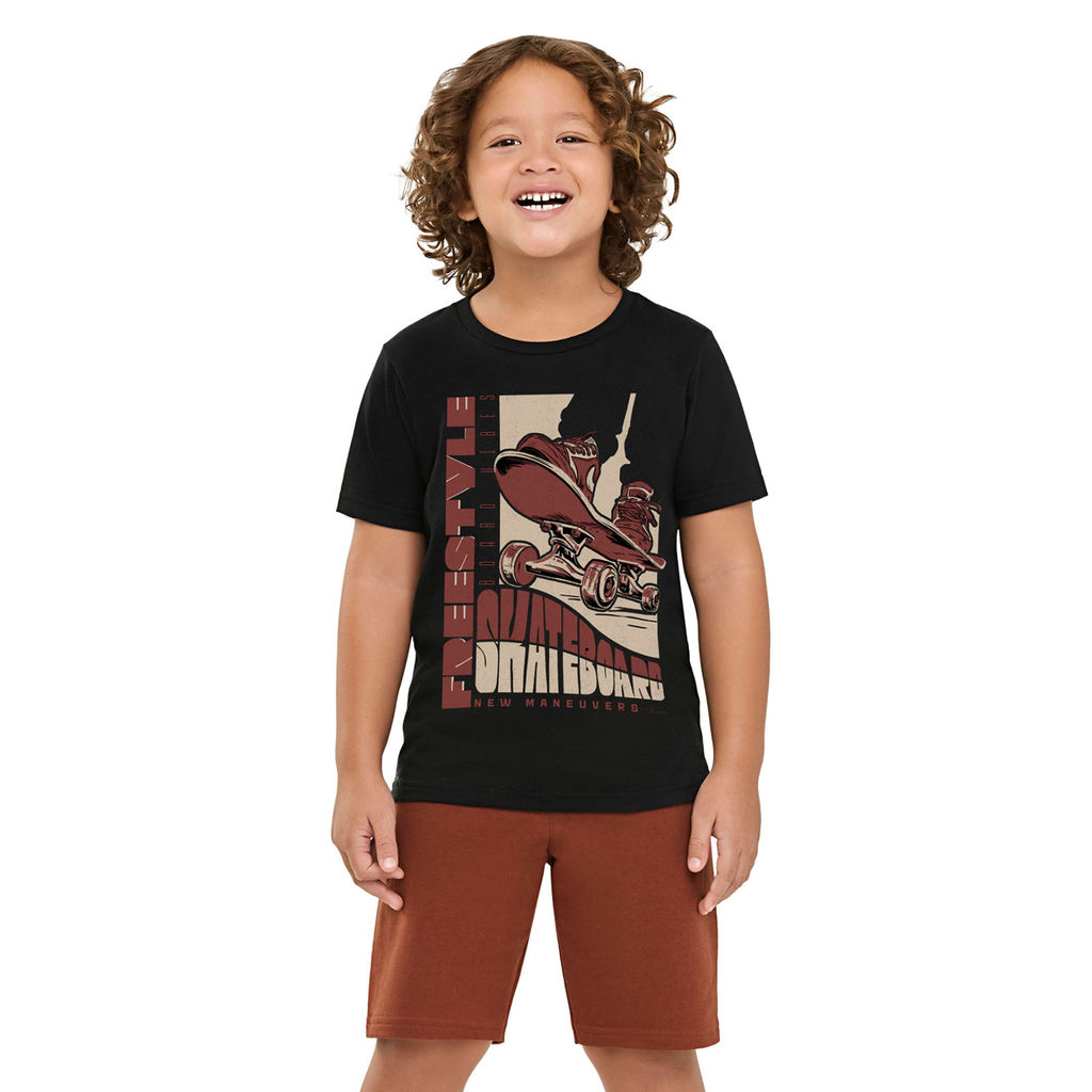 Conjunto Infantil Menino Estampa Sports Elian Preto