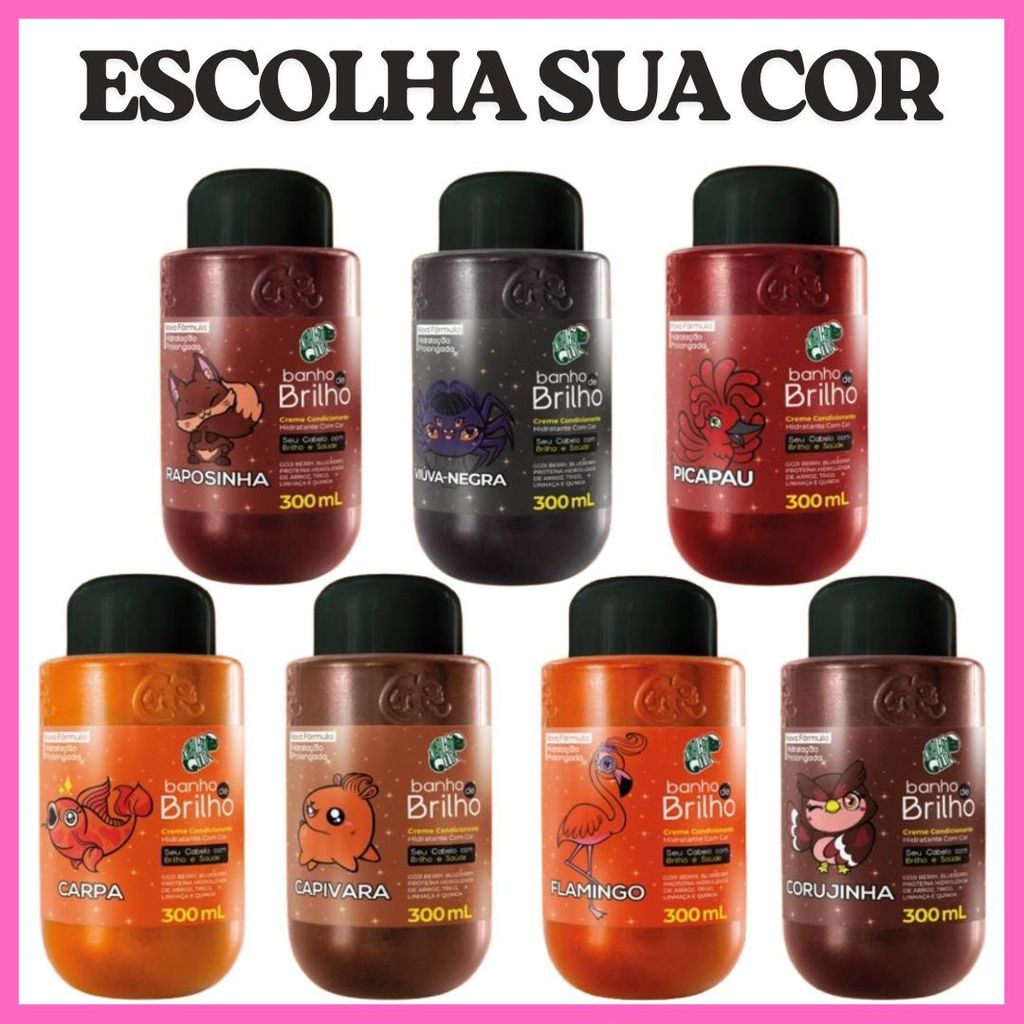 Banho de Brilho Kamaleão 300ml – Transforme Seu Visual! Escolha a Cor