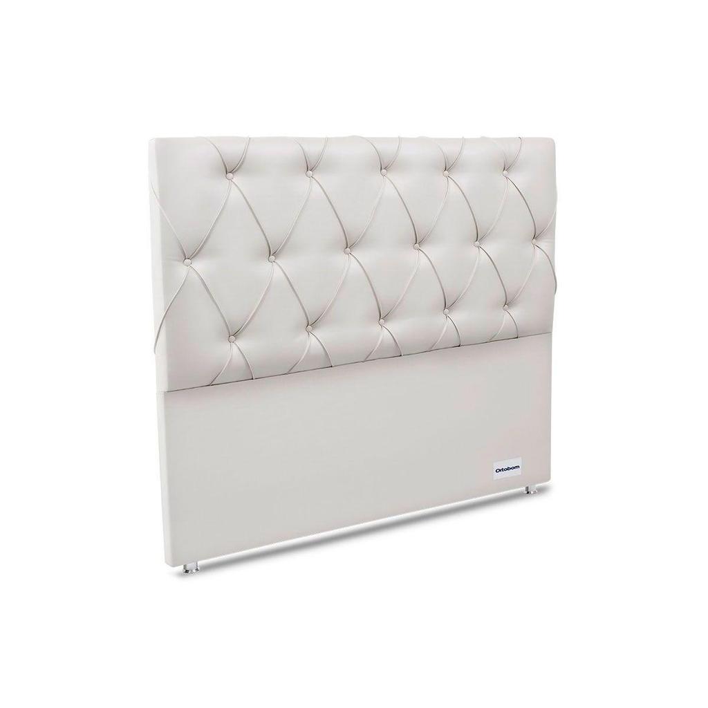 Cabeceira Cama Box Estofada Murat Facto White Casal - Courano Branco - Ortobom