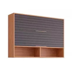 Armário Aéreo p/ Cozinha Esplendida c/ 2 Portas Basculantes 120cm Freijo/Titanium - Cinamomo/Titanium - MGM