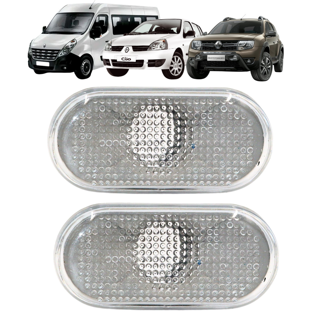 Par Lanterna Lateral Pisca Seta Paralama Cristal Kangoo Master Clio Duster